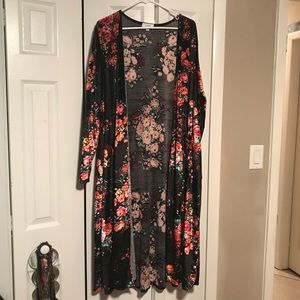 Lularoe Black Velvet Sarah Cardigan